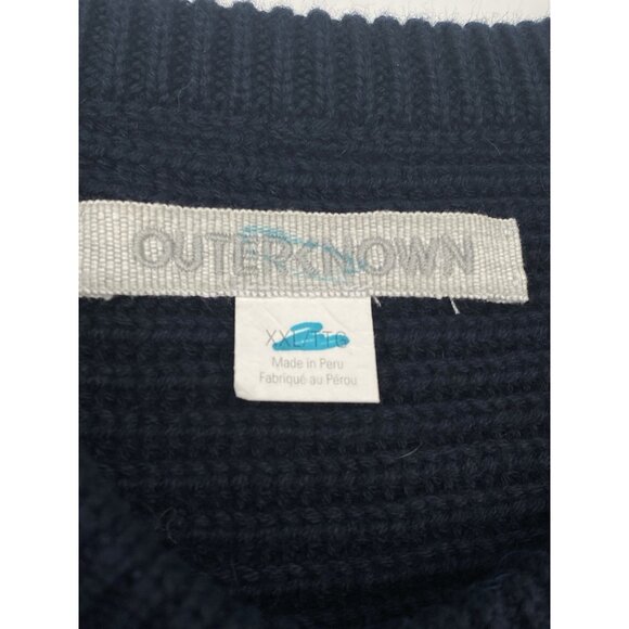 Outerknown Sweater Mens XXL Blue Organic Cotton Alpaca Wool Heavyweight Crew - Picture 8 of 16